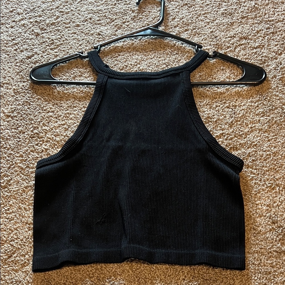 Fashion Nova Black Ribbed Crop Top